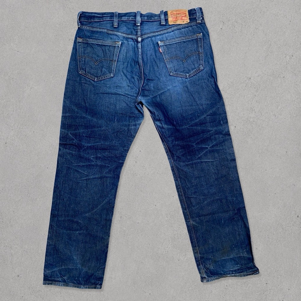 Levi's 501 Jeans Men's 38x32 (38x30) Blue Straight Leg Button Fly Denim Pants - Picture 3 of 10
